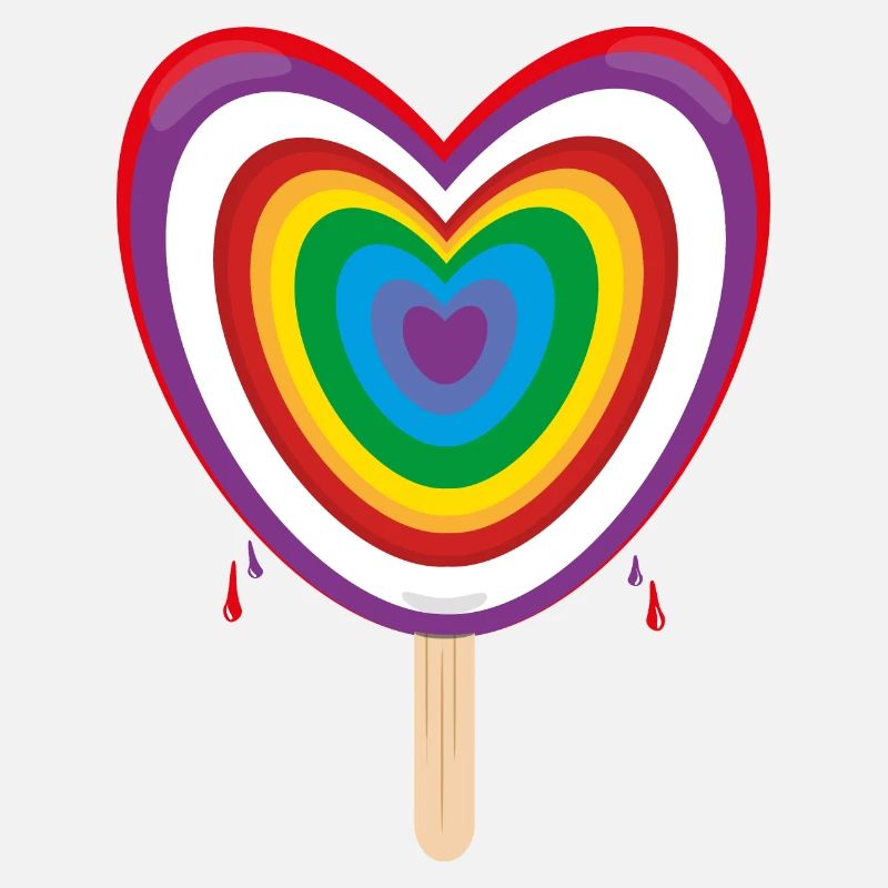 Regenbogen mit viel Herz und Eis.