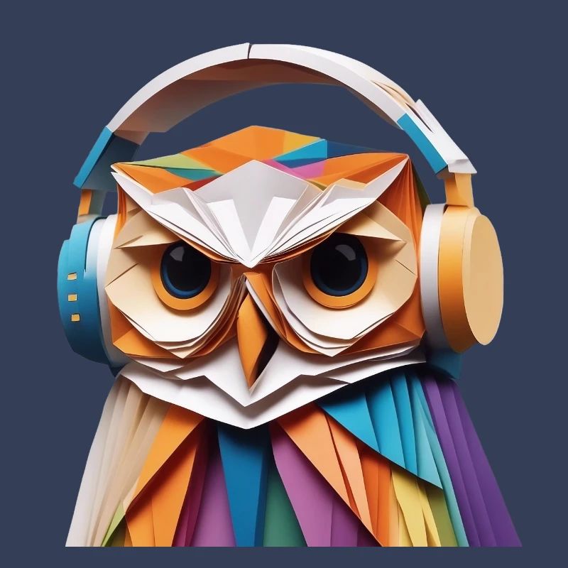 Coole Eule mit Kopfhörer