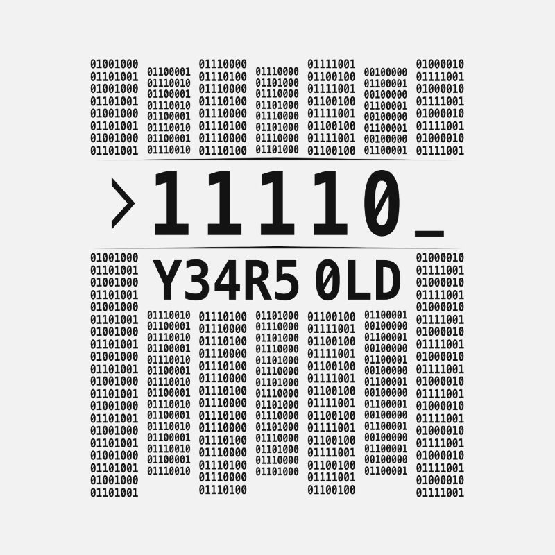 11110 YEARS OLD COMPUTER BINARY CODE 30TH BIRTHDAY
