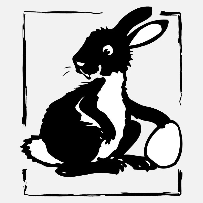 Lapin avec oeuf dans un cadre | Vectoriel