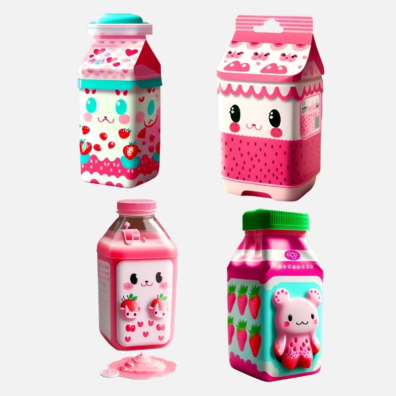 Kawaii Erdbeermilch Karton - lecker!