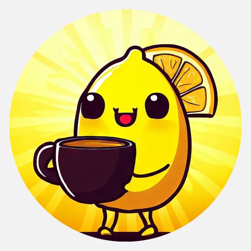 Caffeine sunset with lemon and coffee