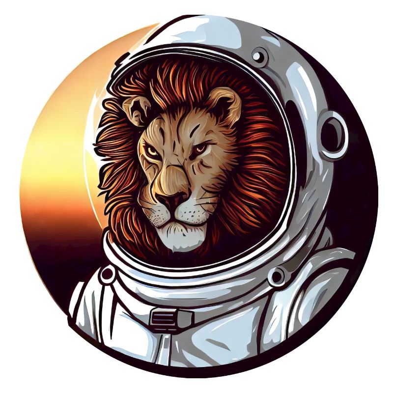 Lion Astronaut - Conception spatiale aventureuse