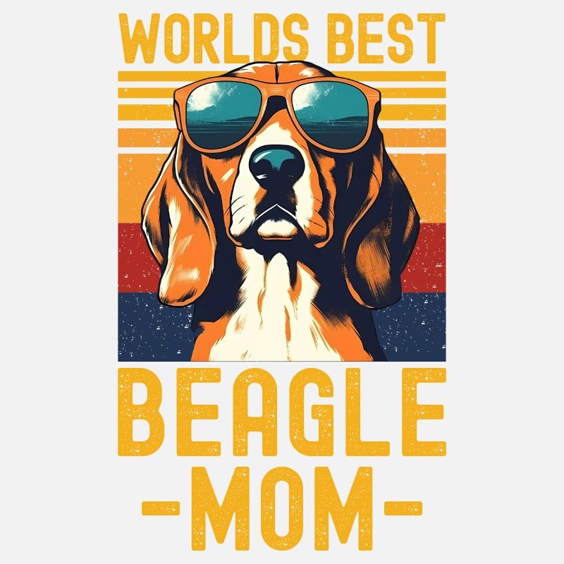 Beagle with sunglasses retro