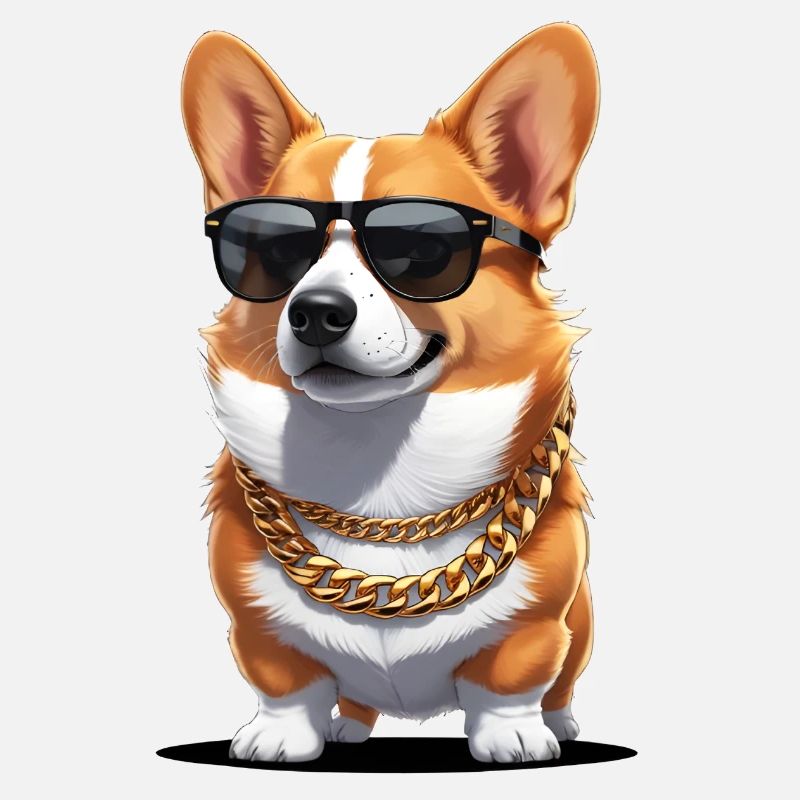 Cool corgi with sunglasses