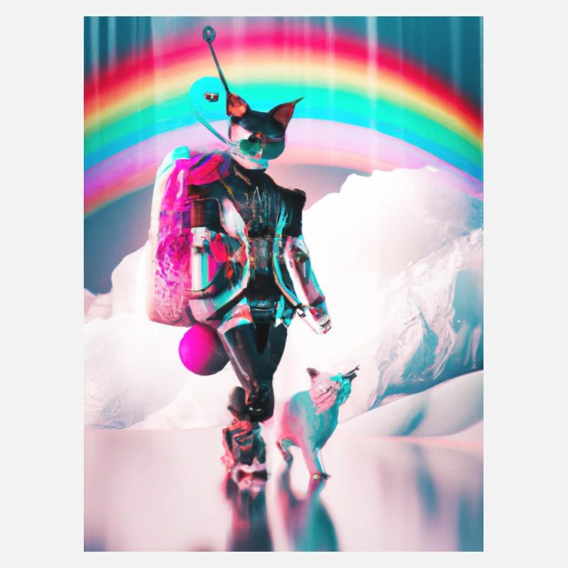 Cyborg Katzen Sci-fi Geisha Geschenkidee