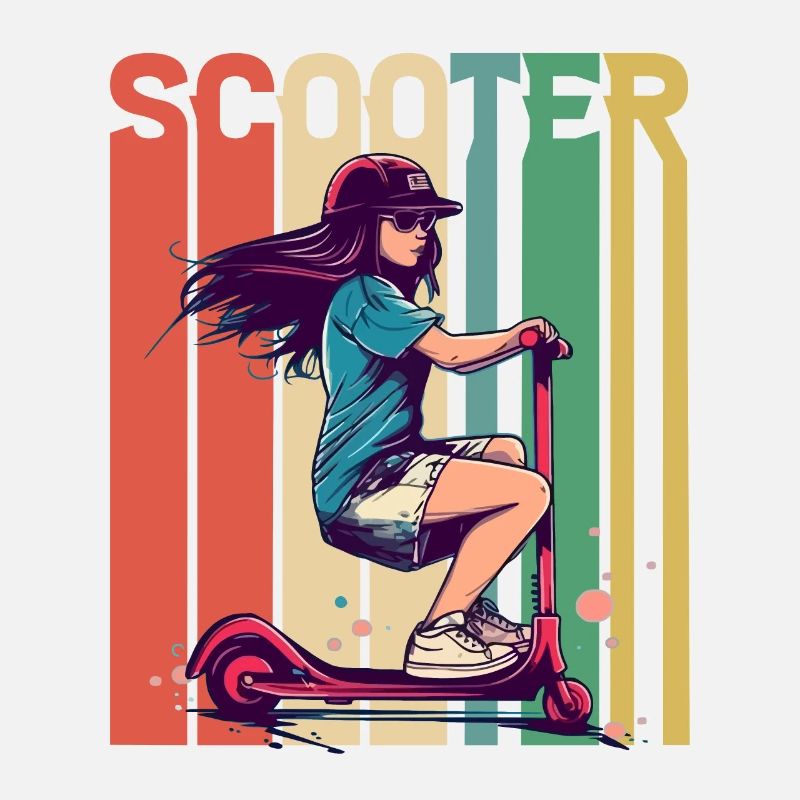 Scooter Mädchen Retro