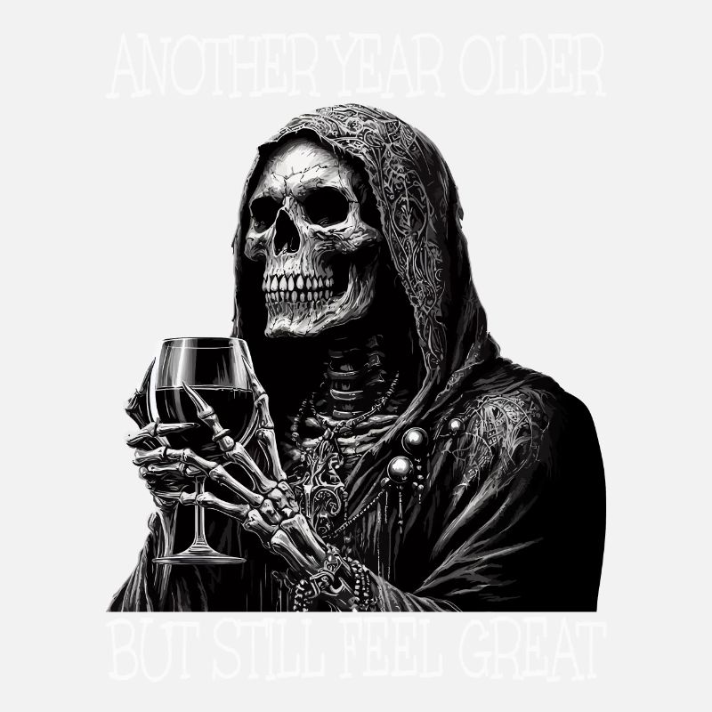 Birthday Wine Drinking Skeleton
