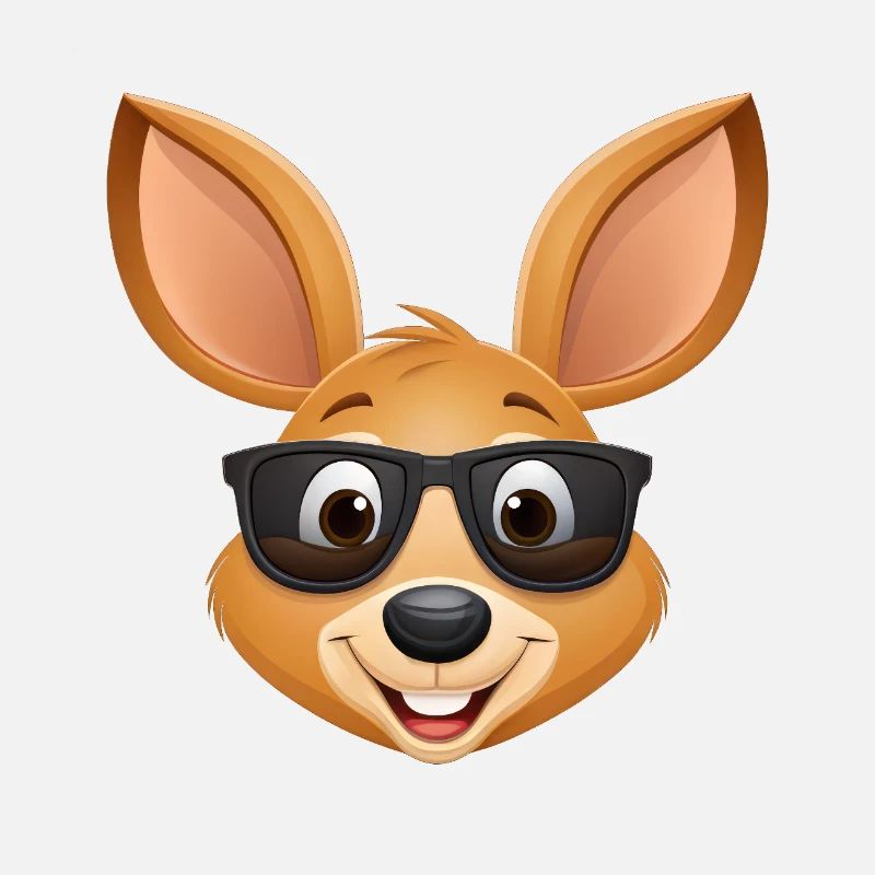 Mignon kangourou de dessin animé avec des lunettes de soleil