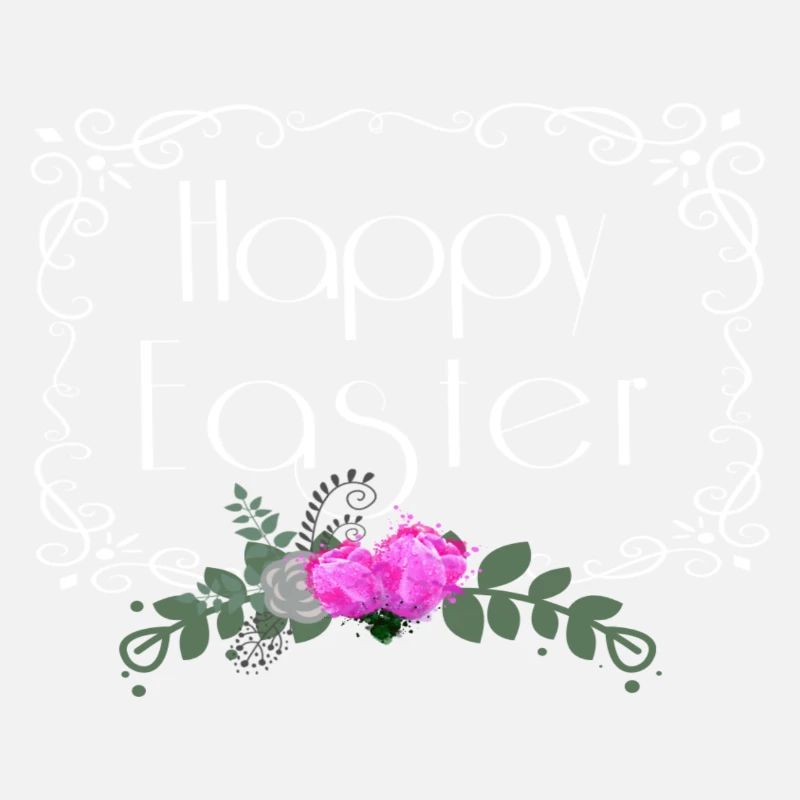 Happy Easter Blumen Oster Schriftzug