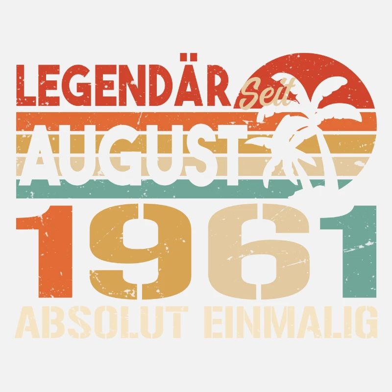 Geboren im August 1961 Funny Birthday Retro