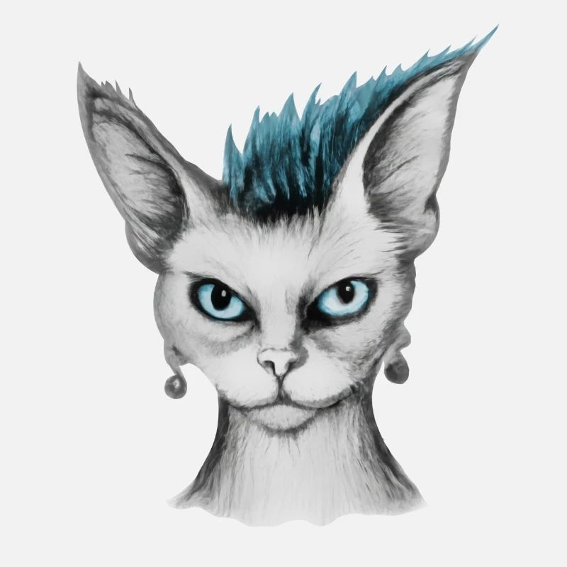 Chat avec coiffure punk