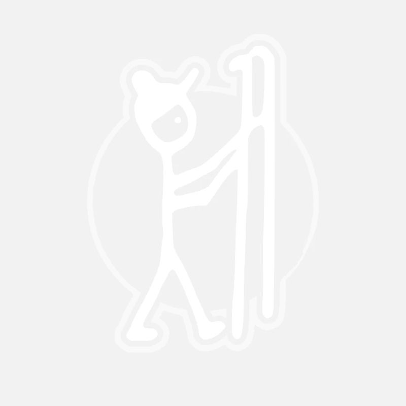 Funny skier skiing