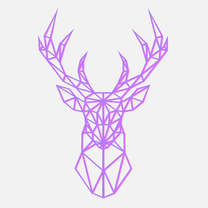 Neon Hirsch Kopf Geweih Pink