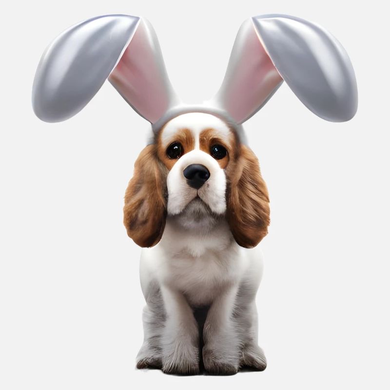 English Cocker Spaniel with Bunny Ears