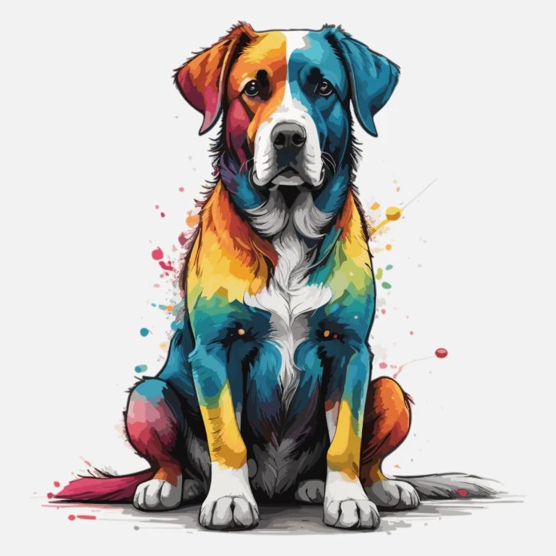Farbiger Hund
