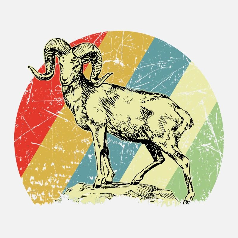 Widder im Retrokreis | Retrofarben Design