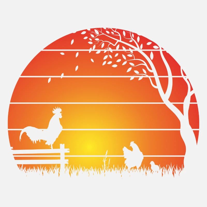 Poulets Coucher de soleil