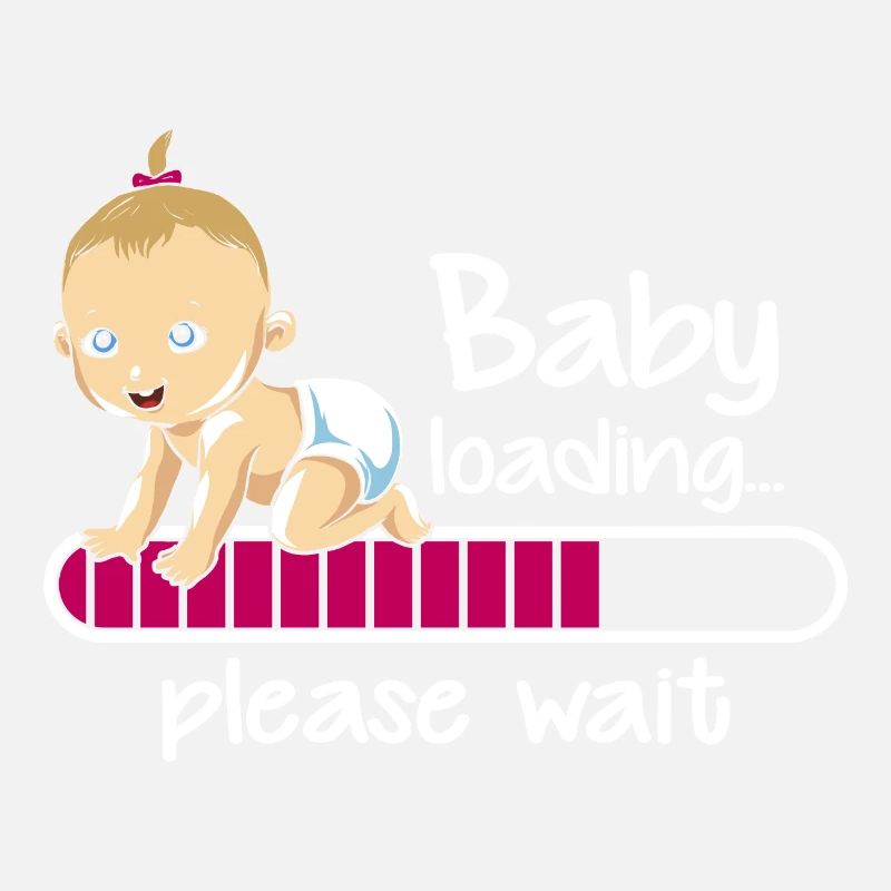 Baby Mädchen loading please wait Schwangerschaft