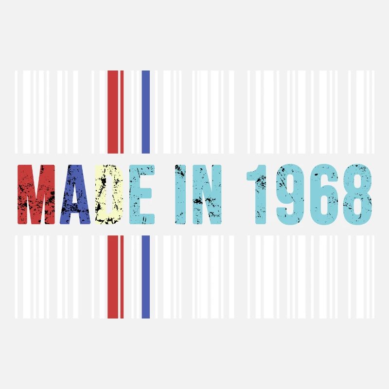1968 anniversaire 54 ans 54e anniversaire rétro code-barres