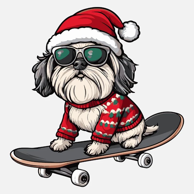 Havanese Dog Christmas Skateboard