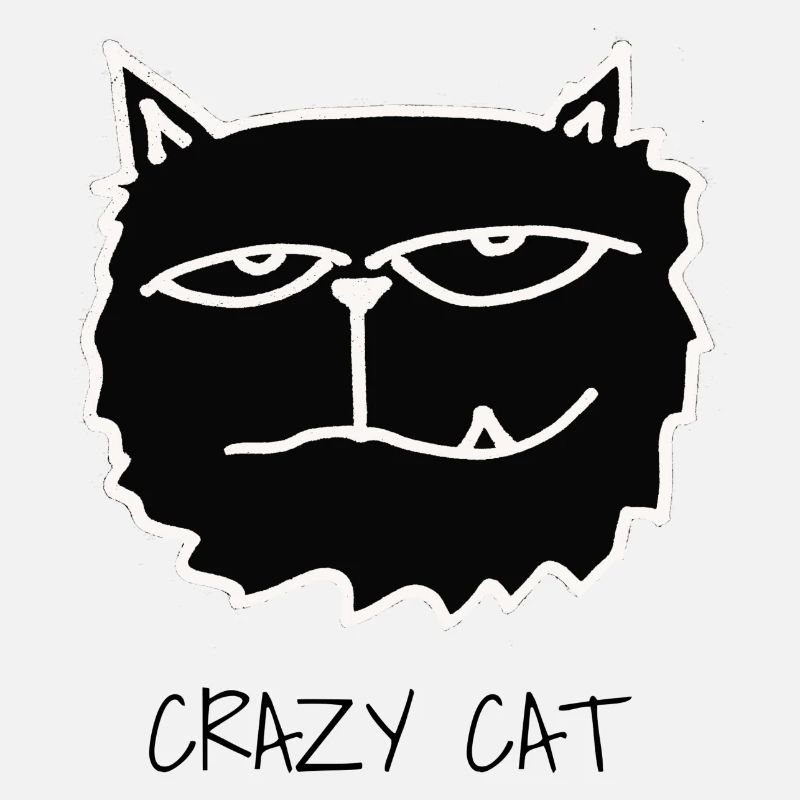 CRAZY CAT schwarzer Kater Comic Style