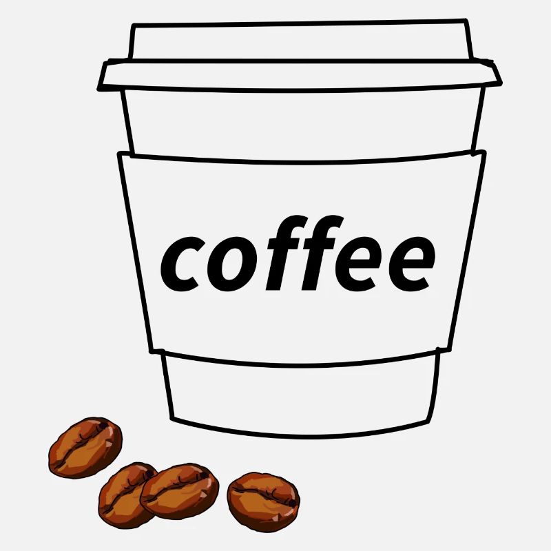 Becher mit 4 Kaffeebohnen