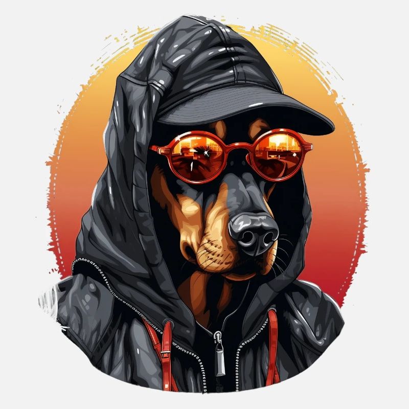 Doberman élégant – Graphiques de contour