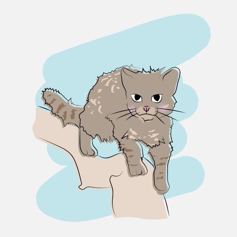 Illustrated design with wildcat