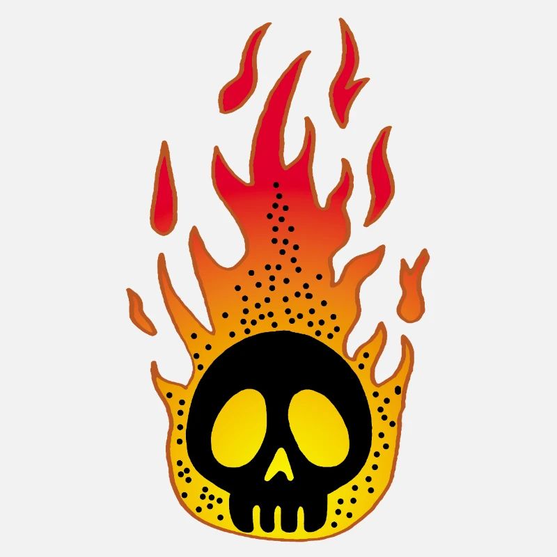 Stylized Flaming Skull