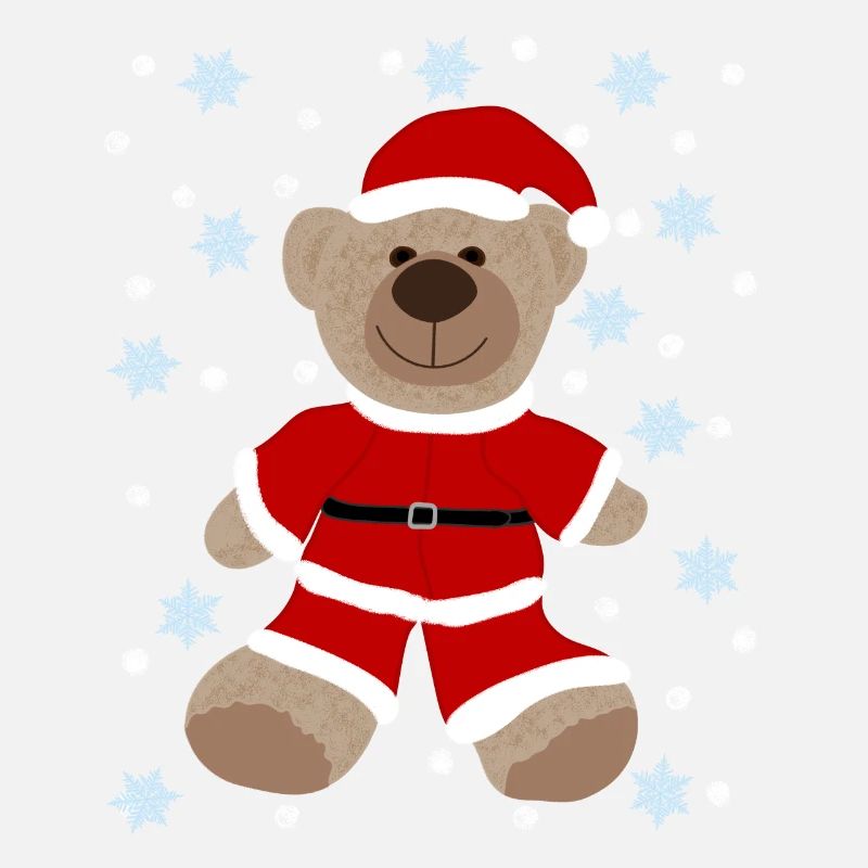 Brauner Teddybär Weihnachtsmann Anzug, Schneestern