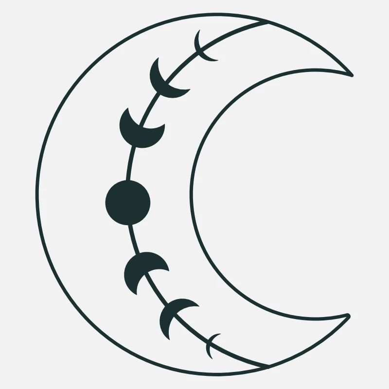 Large single BOHO crescent moon phases