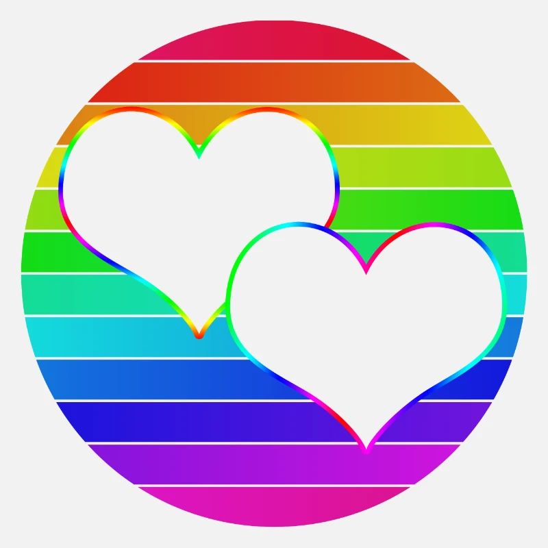 Regenbogen 2 verschlungene Herzen