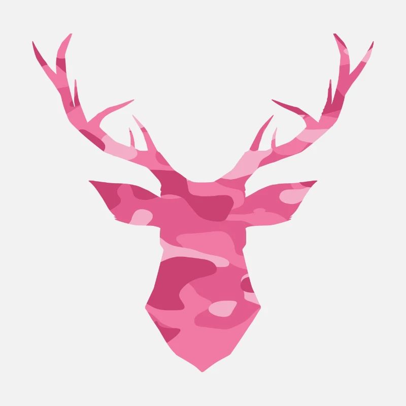 Hirschkopf Geweih Camouflage pink