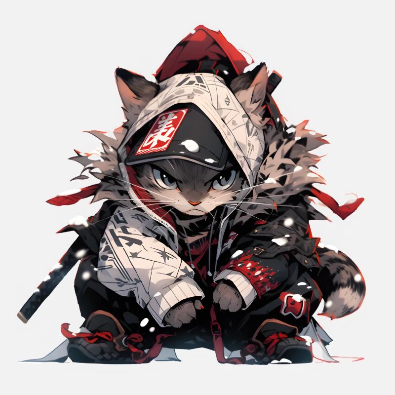 cute samurai cat
