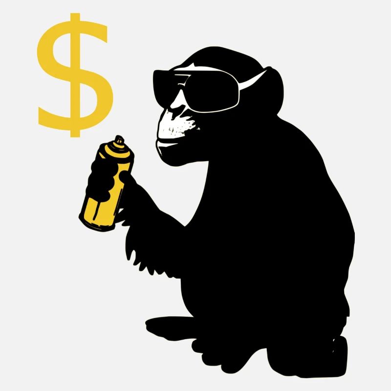 affe sprüht dollarzeichen