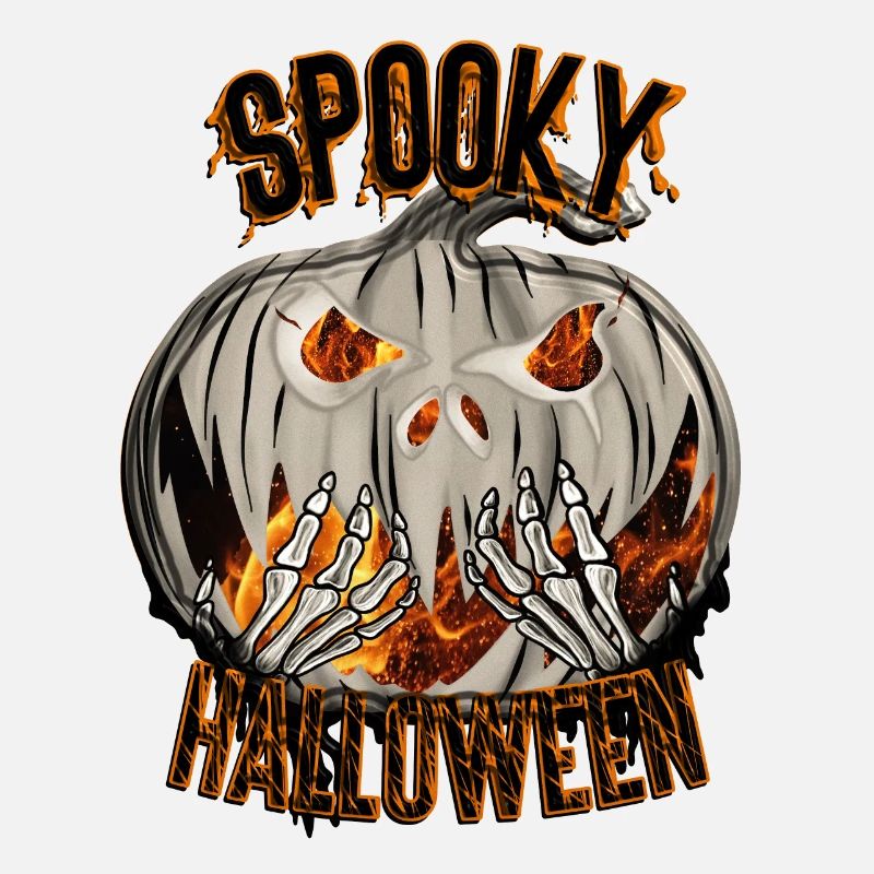 Spooky Halloween Spooky Pumpkin with Spider Web