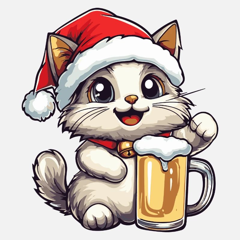 Katze Weihnachten Bier