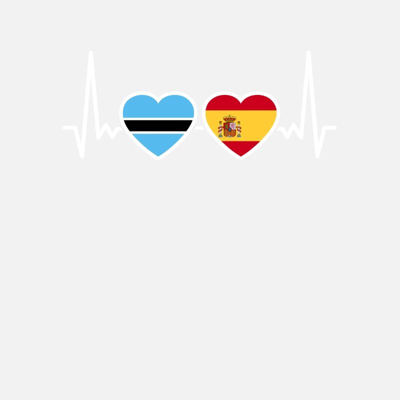 Botswana Espagne Heartbeat Drapeau Botswana