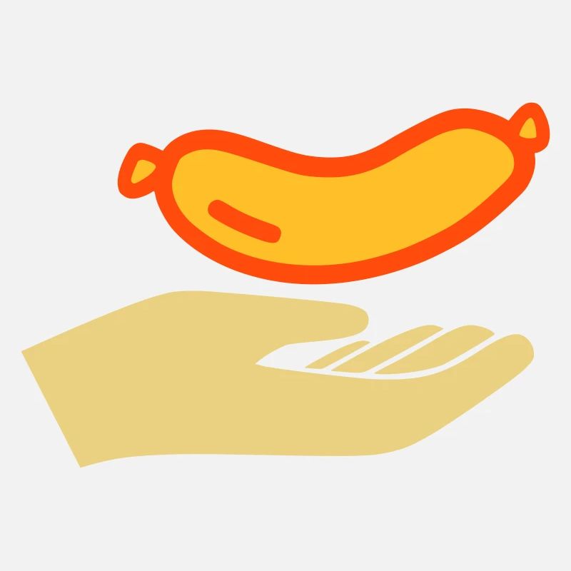 Hand reicht Würstchen