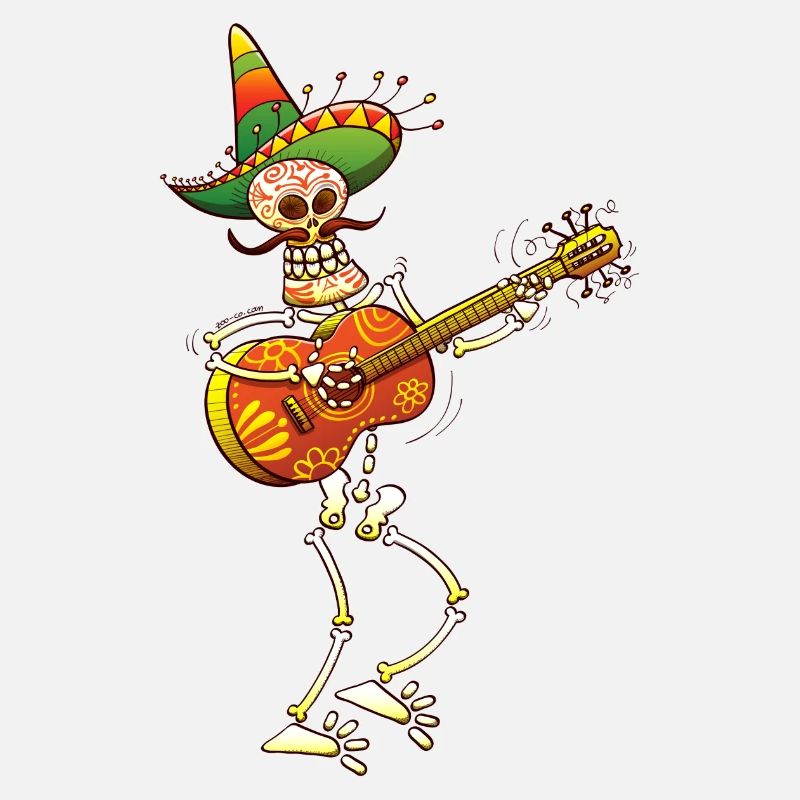 Mexican Skeleton Playing Guitar