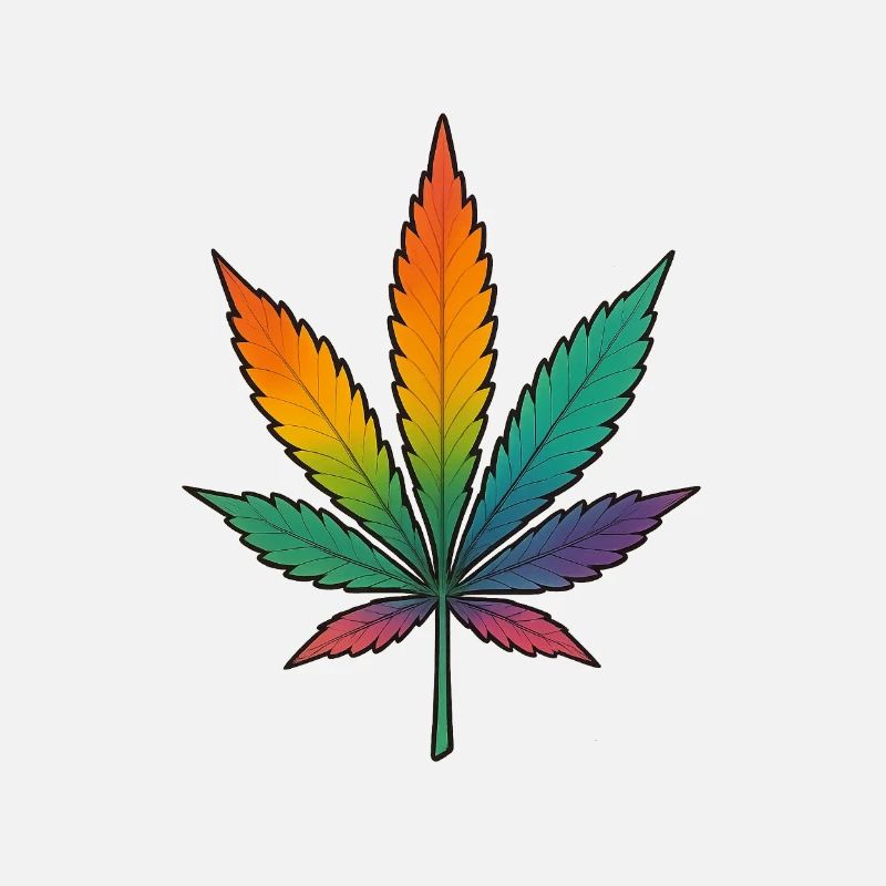 Rainbow Cannabis Leaf Design