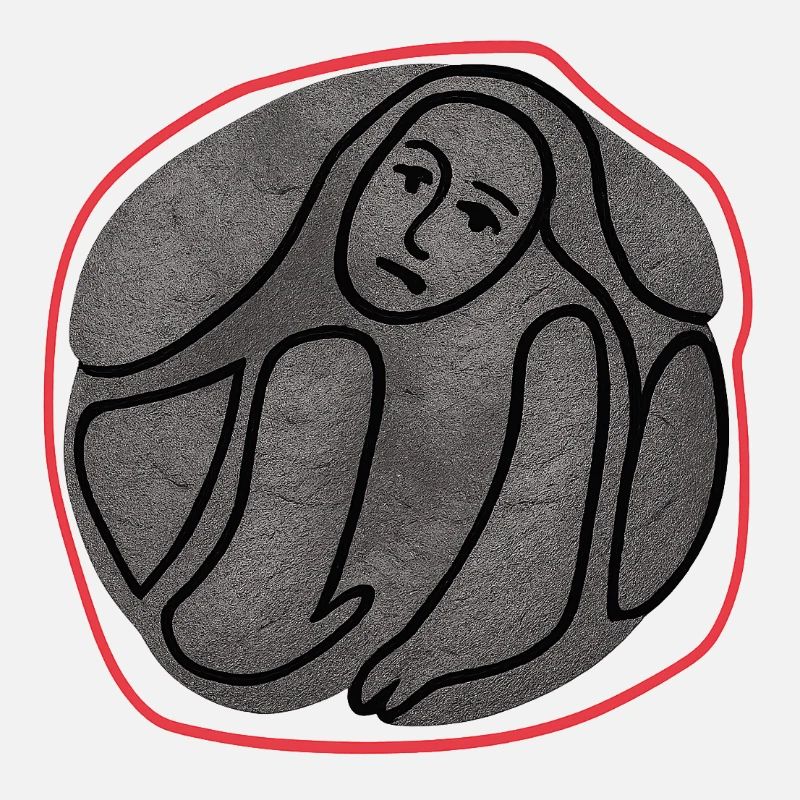 Melancholic creature in a circle