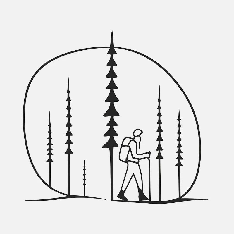 Waldwanderer Silhouette geschenkidee freunde 