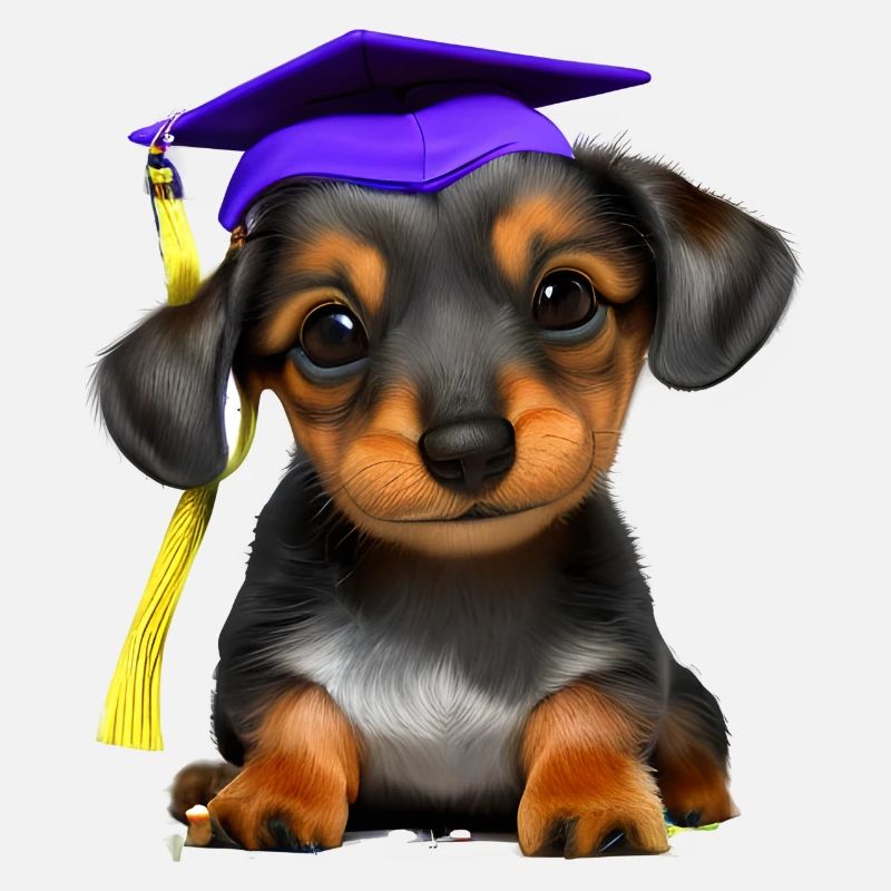 Bachelor Dachshund Study Dogs School Leaving Certificate