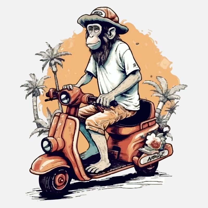 Billy der Affe auf dem Roller