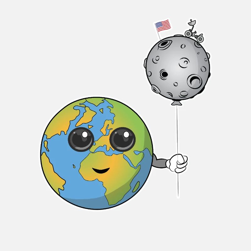 Erde mit einem Mondballon