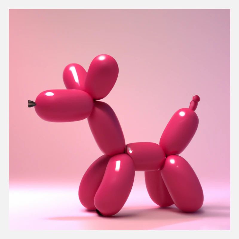 Süßer Pinker Luftballon Hund