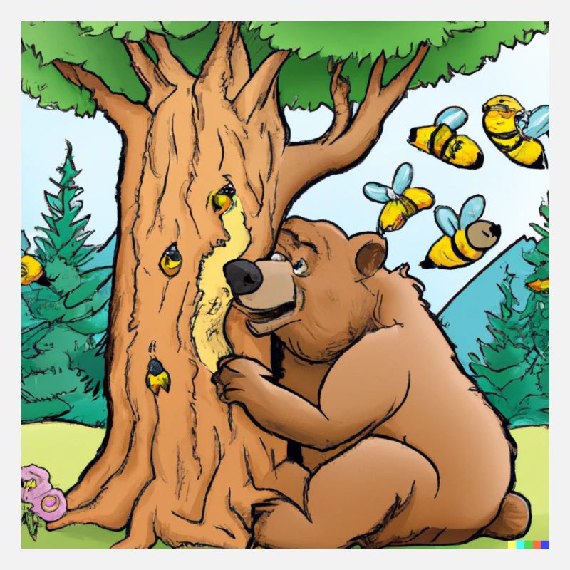 Grizzly bear eats honey