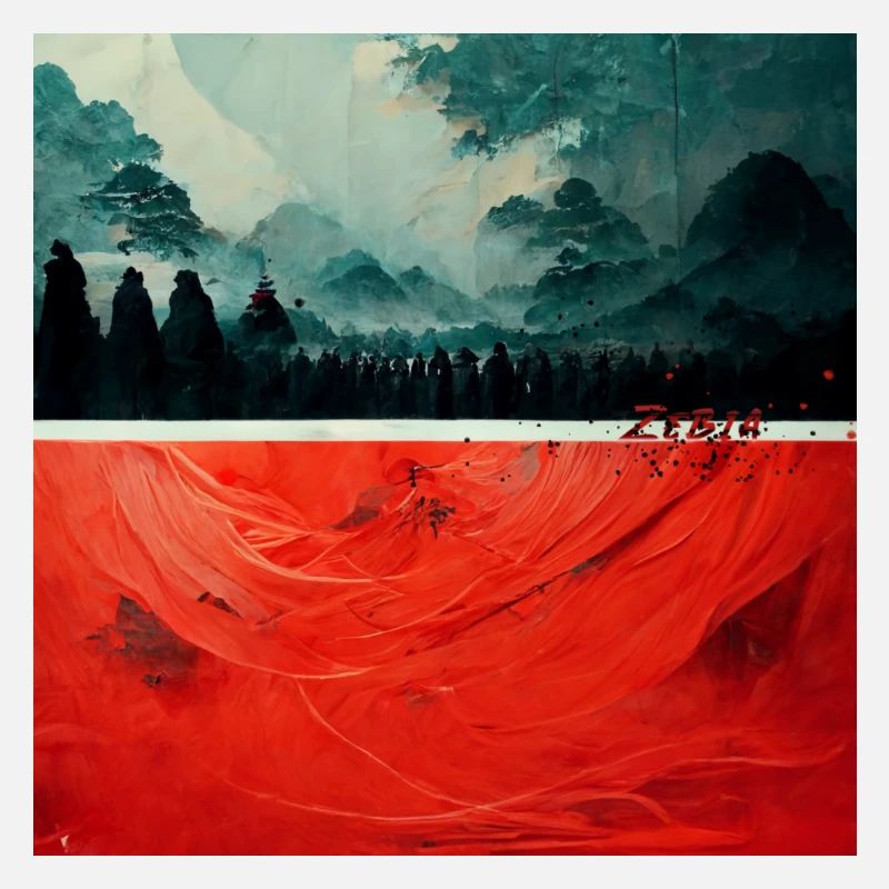 red sky forest